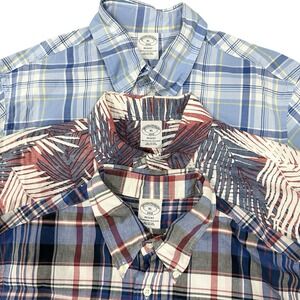 Lot Of 3 Brooks Brothers‎ Regent Mens XL Button Down L/S Shirts Plaid & Hawaiian